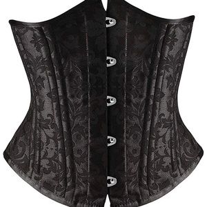 Renaissance Black Satin Steel Boned corset